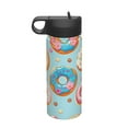 thumbnail image 1 of Sikiie Colorful Donut Print 18OZ Insulated Straw Cup, Portable Leak-proof Sports Water Bottle, Stainless Steel Water Cup Suitable for Home and Outdoor, 1 of 8