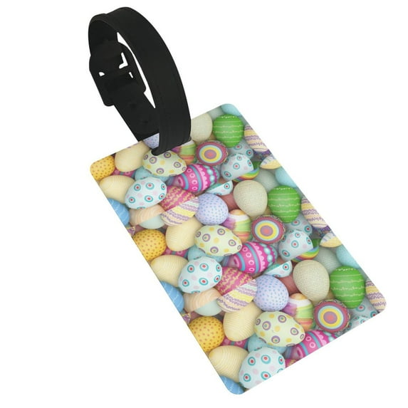 Sikiie Colorful Easter Eggs Luggage Tags Privacy Cover ID Label Suitcase Tags Identifiers For School Bags,Suitcases