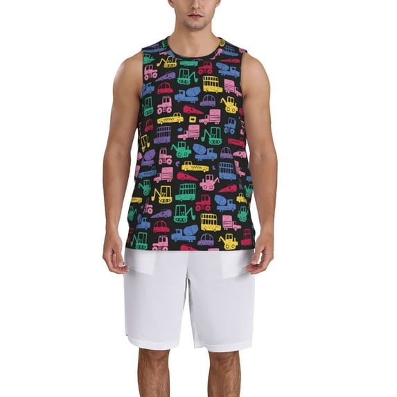 Sikiie Colorful Excavator Basketball Jersey Reversible Men's Mesh Athletic Sports Shirts Training Practice S-4XL4X-Large