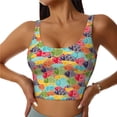 thumbnail image 1 of Sikiie Colorful Fish 2 Print Strappy Sports Bra for Women Padded Push Up Sports Bra Athletic Running Sports Bra Workout Bra Yoga Bra, 1 of 5