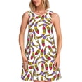 thumbnail image 1 of Sikiie Colorful Fishes Print Women's Sleeveless Dress with Pockets Round Neck Sundress, Suitable for Daily, Office, Vacation Summer Wear, 1 of 1