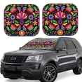 thumbnail image 1 of Sikiie Colorful Floral Embroidery Mexican Print Foldable Car Windshield Sun Visor, Car Window Sunshade Suitable for Sedan, SUV and Truck Car Accessories-Medium, 1 of 6
