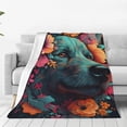 thumbnail image 1 of Sikiie Colorful Flower Dog A Ultra-Soft Micro flannel Blanket Luxury All Seasons Warm Blanket for Bedding Sofa and Travel (4 sizes)-80"x60", 1 of 7