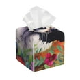 thumbnail image 1 of Sikiie Colorful Flower Dog Leather Tissue Box Cover Square, tissue box holder, Tissue Box with Bottom Belt-5.2”x5.2”x5.2”, 1 of 7