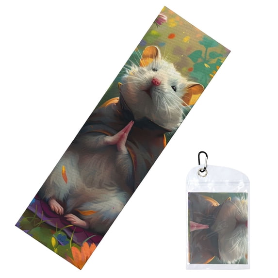 Sikiie Colorful Flower Meditating Hamster Cooling Towel Sport Ice Towel Quick Dry Cold Blanket Sweat Absorption Microfiber Instant Chilly Towel for Exercise