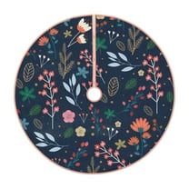 Sikiie Colorful Flowers Nativity Christmas Tree Skirt, Jesus Christian Winter Holiday Tree Mat Decoration(30-48IN)30"