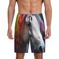 thumbnail image 1 of Sikiie Colorful Haired White Horse Mens Pajama Shorts, Lightweight Lounge Pant with Pockets Soft Sleep Pj Shorts for MenLarge, 1 of 6