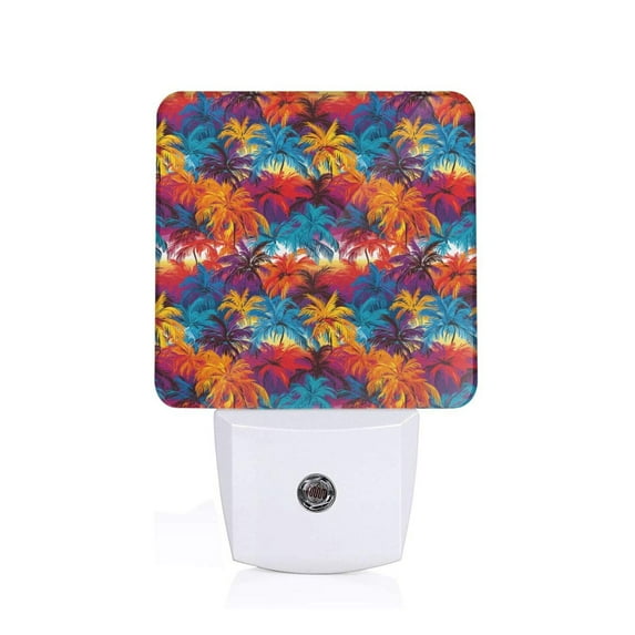 Sikiie Colorful Hawaii Palms Led Night Light, Warm White,Cool White Lights for Bathroom,Hallway,Bedroom, Kids Room-UK