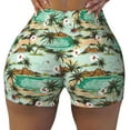 thumbnail image 1 of Sikiie Colorful Hawaii Palms Print Workout Shorts Women Scrunch Butt Gym Shorts Seamless High Waist Tummy Control Yoga Biker Athletic Shorts, 1 of 5