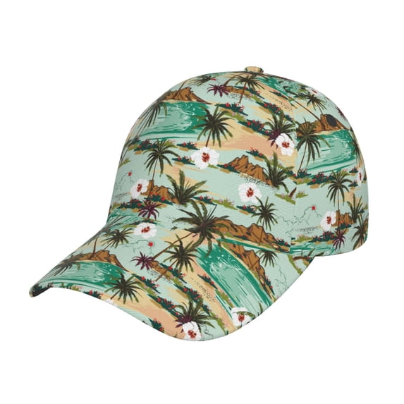 Sikiie Colorful Hawaii Palms Unisex Vintage Washed Unstructured Baseball Cap Soft Cap Adjustable Unisex Baseball Hat Dad Hat