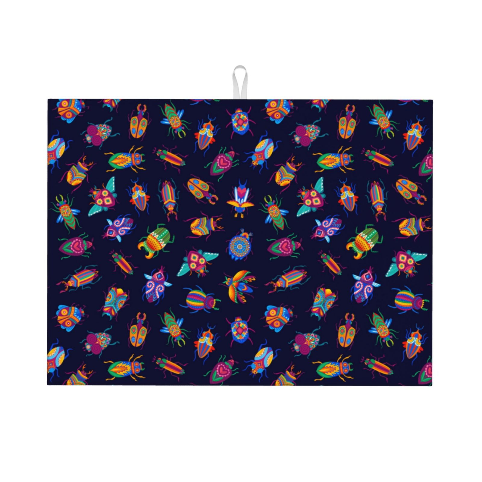Sikiie Colorful Insects Dish Drying Mat, Kitchen Counter Mat, Self ...