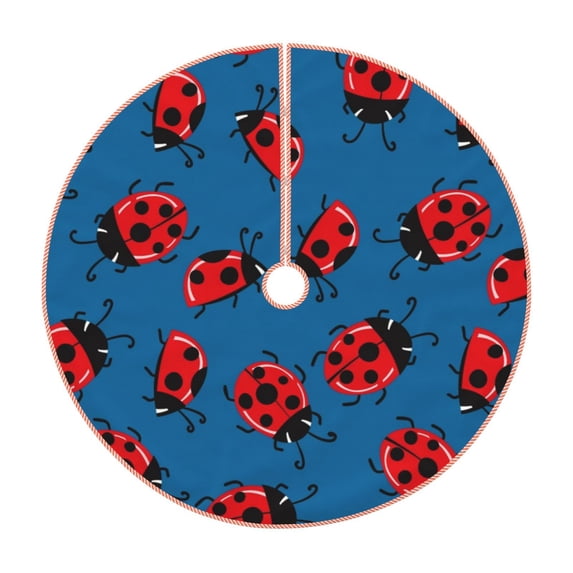 Sikiie Colorful Ladybird Christmas Tree Skirt, Christmas Tree Decorations, Christmas Decor, Tree Mat Decoration(30-48IN)-30"