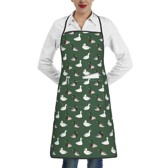 Sikiie Colorful Mallard Duck Aprons for Kitchen Cooking Aprons, Chef Apron for Men Women Chef
