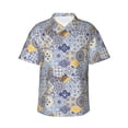 thumbnail image 1 of Sikiie Colorful Mandalas Print Men's Hawaiian Shirt, Summer Beach Button Pocket Short Sleeve T-Shirt,Large, 1 of 7