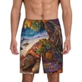 thumbnail image 1 of Sikiie Colorful Maple Leaf Beach Turtle Mens Pajama Shorts, Lightweight Lounge Pant with Pockets Soft Sleep Pj Shorts for Men, 1 of 6