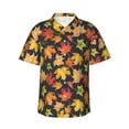 thumbnail image 1 of Sikiie Colorful Maple Leaves Print Men's Hawaiian Shirt, Summer Beach Button Pocket Short Sleeve T-Shirt,XX-Large, 1 of 7