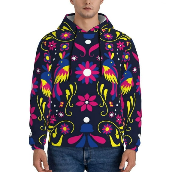 Sikiie Colorful Mexican Men's Hoodie, Essentials Hoodie, Sweatshirt, Pullover Hooded Sweatshirt for Men-X-Large