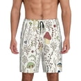 thumbnail image 1 of Sikiie Colorful Mushrooms and Plants Mens Pajama Shorts, Lightweight Lounge Pant with Pockets Soft Sleep Pj Shorts for MenMedium, 1 of 6