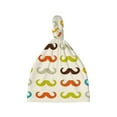 thumbnail image 1 of Sikiie Colorful Mustache Baby Newborn Hats, Infant Knotted Baby Hat, Beanie Top Knot Caps for Baby Boys Girls, 1 of 5