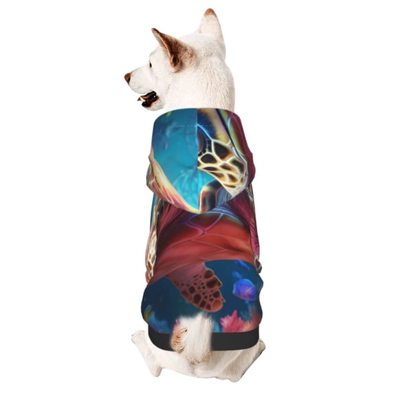 Sikiie Colorful Ocean Sea Turtle Dog Hoodie,Dog Clothes,Dog Sweatshirt ,Dog Shirt, Dog Clothes for Puppy Kitten Small Dogs Cats-Medium