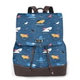 thumbnail image 1 of Sikiie Colorful Ocean Shark Women Genuine Leather Backpack Fashion Rucksack Daypack Leather Casual Travel Backpacks for Women, 1 of 4