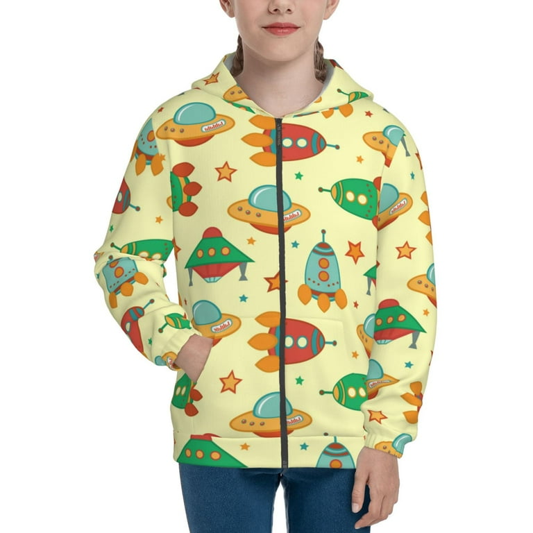 Sikiie Colorful Outer Space Zip Up Hoodie Teenage hoodies for Teenage Zipper Sweatshirt Jacket for Daily Traveling Medium Walmart