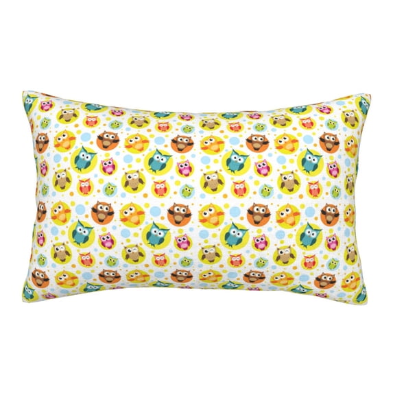 Sikiie Colorful Owls 1 Print Plush Pillow Cover, Wrinkle-proof and Stain-resistant Pillow Protector without Pillow Core, Home Decoration-14"x20"