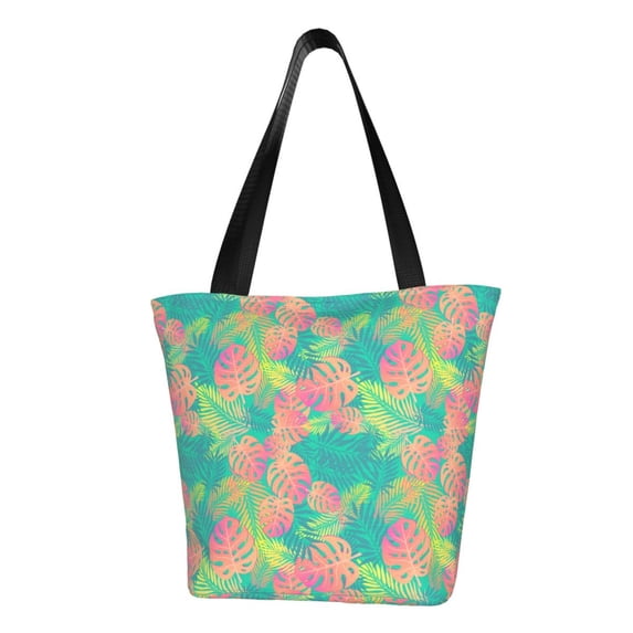 Sikiie Colorful Palm Leaves Shoulder Bag Casual Hobo Crossbody Tote Bag for Women and Men Large Purse Messenger Bag Travel Work