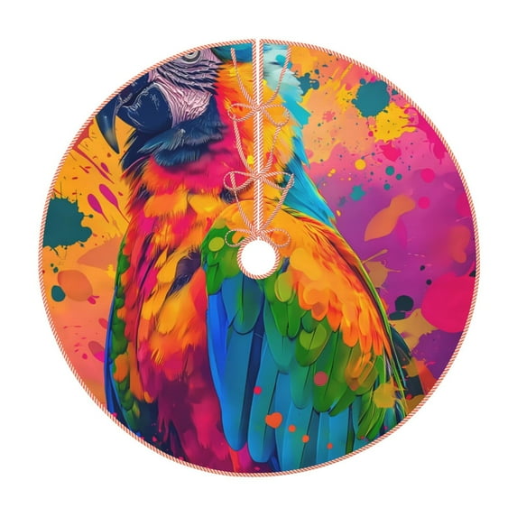 Sikiie Colorful Parrot Jungle Dream A Christmas Tree Skirt, Christmas Tree Decorations, Christmas Decor, Tree Mat Decoration(30-48IN)-30"