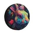 thumbnail image 1 of Sikiie Colorful Patterned Rabbit PVC Leather Spare Tire Wheel Cover Spare Tire Cover, for Car Truck SUV Camper Trailer Universal Fit(14-17in)-16 inch, 1 of 6