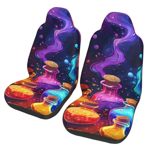Sikiie Colorful Potion Bottles Magic Car Seat Protector 2 Pack Car Seat Cushion Mat, Car Seat Covers for SUV, Truck, Van