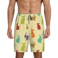 thumbnail image 1 of Sikiie Colorful Rabbit Mens Pajama Shorts, Lightweight Lounge Pant with Pockets Soft Sleep Pj Shorts for MenX-Large, 1 of 6