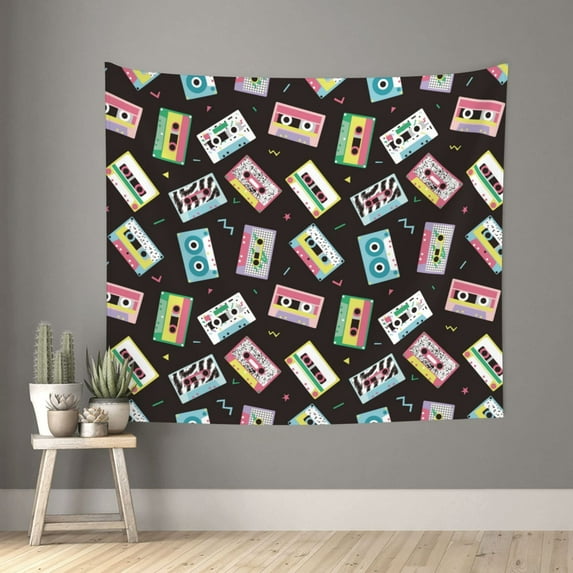 Sikiie Colorful Retro Tape tapestry wall hanging home decor for bedrooms, living rooms, dorms 60x51in