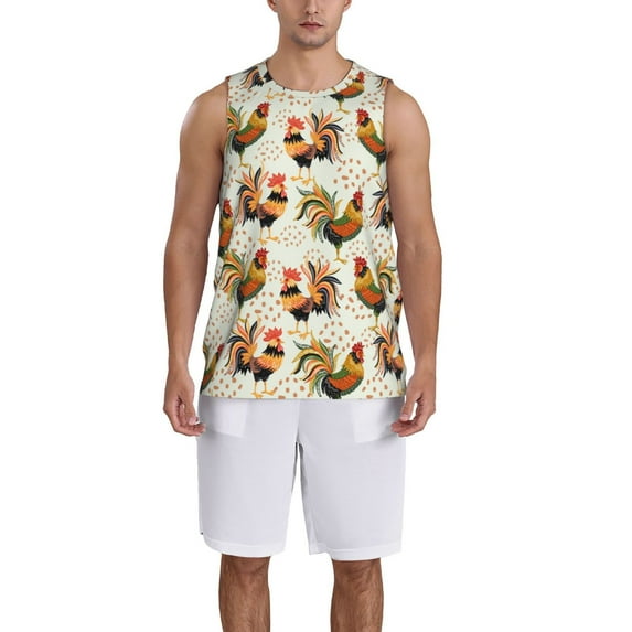 Sikiie Colorful Roosters Basketball Jersey Reversible Men's Mesh Athletic Sports Shirts Training Practice S-4XLMedium