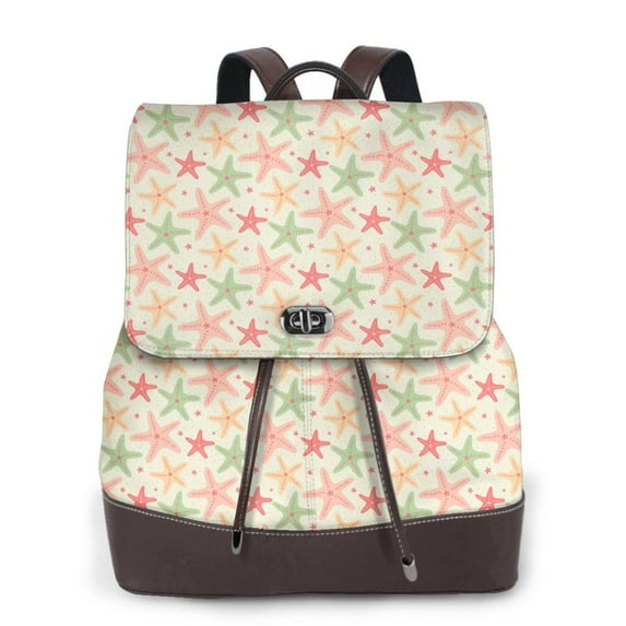 Sikiie Colorful Starfish Women Genuine Leather Backpack Fashion Rucksack Daypack Leather Casual Travel Backpacks for Women