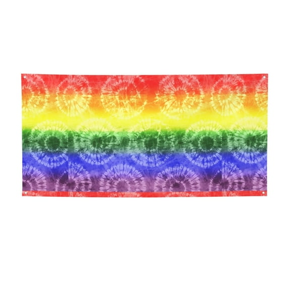 Sikiie Colorful Tie Dye Custom Banners and Signs Customize Outdoor, Personalized Banner with Logo Text for Party Birthday, Customized Banner Decoration-Medium