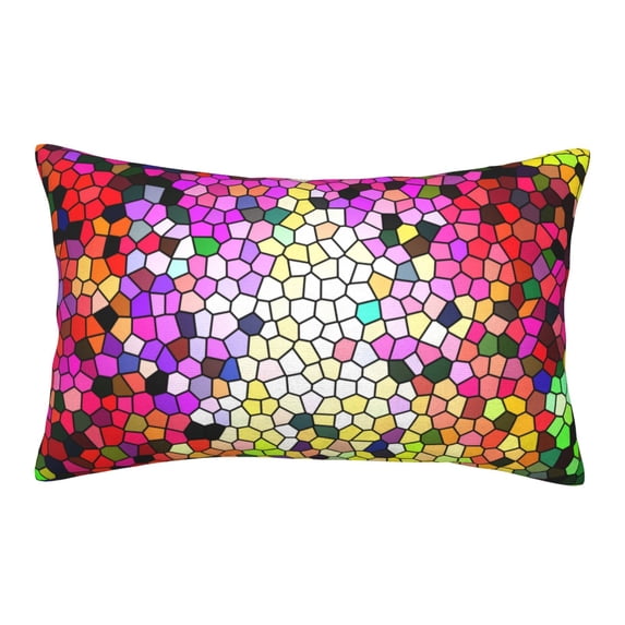 Sikiie Colorful Tie Dye Stained Glass 3 Print Plush Pillow Cover, Wrinkle-proof and Stain-resistant Pillow Protector without Pillow Core, Home Decoration-16"x24"