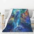 thumbnail image 1 of Sikiie Colorful Winged Dolphin Cozy Flannel Fleece Throw Blanket: Lightweight & Thick for All Seasons - Perfect for Women, Men, & Kids"80"x60", 1 of 6