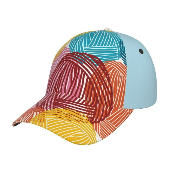 Sikiie Colorful Wool Balls Unisex Vintage Washed Unstructured Baseball Cap Soft Cap Adjustable Unisex Baseball Hat Dad Hat