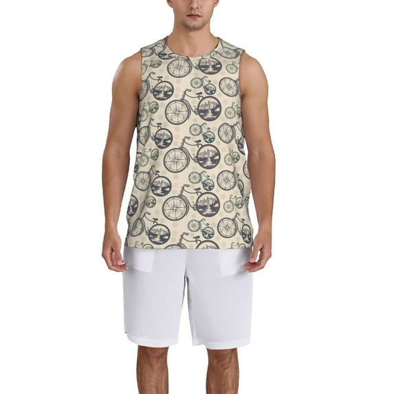 Sikiie Compass And Mountains In Bicycle Wheels Basketball Jersey Reversible Men's Mesh Athletic Sports Shirts Training Practice S-4XL3X-Large