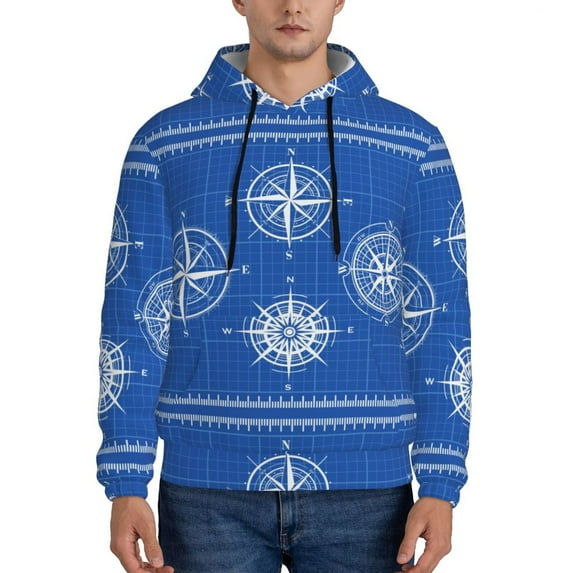 Sikiie Compass Men's Hoodie, Essentials Hoodie, Sweatshirt, Pullover Hooded Sweatshirt for Men-4X-Large