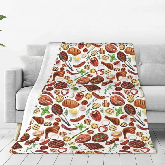 Sikiie Cooking Bbq Ultra-Soft Micro flannel Blanket Luxury All Seasons Warm Blanket for Bedding Sofa and Travel (4 sizes)-50"x40"