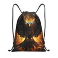 thumbnail image 1 of Sikiie Cool Black Eagle Drawstring Backpack Drawstring Bags, Draw String Back Bag for Sports, Gym, Travel, Swimming, Beach-Small, 1 of 6