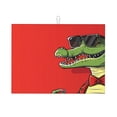 thumbnail image 1 of Sikiie Cool Crocodile With Sunglasses Dish Drying Mat, Kitchen Counter Mat, Self Drying Mat for Kitchen Counter Dish Drying Pad ,for Dishes, Utensils, Pots and Pans(24" x 18"), 1 of 7