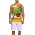 thumbnail image 1 of Sikiie Cool Dinosaur Playing Guitar Basketball Jersey Reversible Men's Mesh Athletic Sports Shirts Training Practice S-4XLLarge, 1 of 6