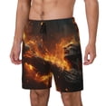 thumbnail image 1 of Sikiie Cool Fire Man Print Men's Double Layer Swimming Trunks, Adjustable Waistband and Pockets Sports Swimming Trunks, Beach Swimwear-Large, 1 of 6