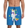 thumbnail image 1 of Sikiie Cool Unicorn Star Golden Mens Pajama Shorts, Lightweight Lounge Pant with Pockets Soft Sleep Pj Shorts for Men3X-Large, 1 of 6