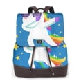 thumbnail image 1 of Sikiie Cool Unicorn Star Golden Women Genuine Leather Backpack Fashion Rucksack Daypack Leather Casual Travel Backpacks for Women, 1 of 4