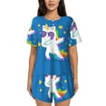 thumbnail image 1 of Sikiie Cool Unicorn Star Golden Womens Pajama Sets Short Sleeve Top With Pants Sleepwear 2 Piece Lounge Set3X-Large, 1 of 6