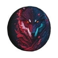 thumbnail image 1 of Sikiie Cool Wolf Head PVC Leather Spare Tire Wheel Cover Spare Tire Cover, for Car Truck SUV Camper Trailer Universal Fit(14-17in)-17 inch, 1 of 6